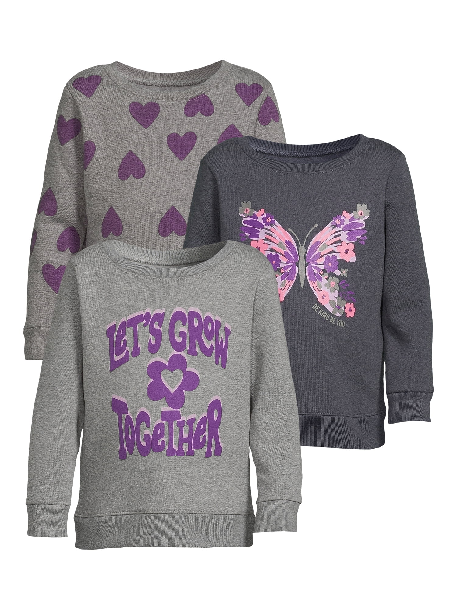 Garanimals Toddler Girl Fleece Sweatshirt, 3Pack, Sizes 2T5T