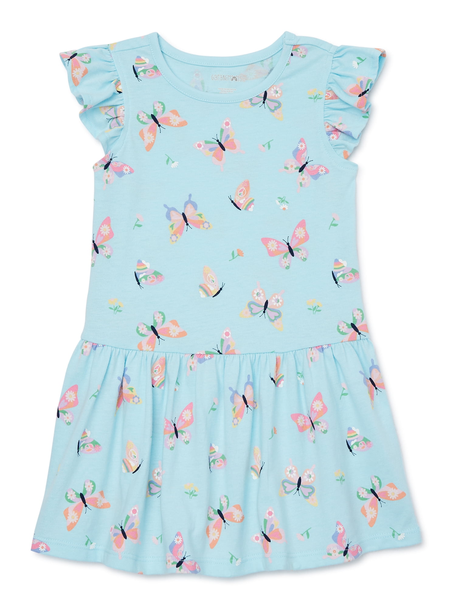 Garanimals Toddler Girl Flutter Sleeve Print Dress, Sizes 12M-5T ...