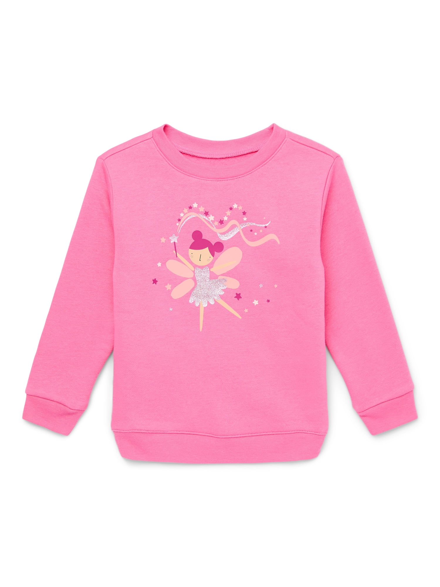 CREATE ART WARM FLEECE GIRLS ROUND NECK SWEATSHIRT - WHITE