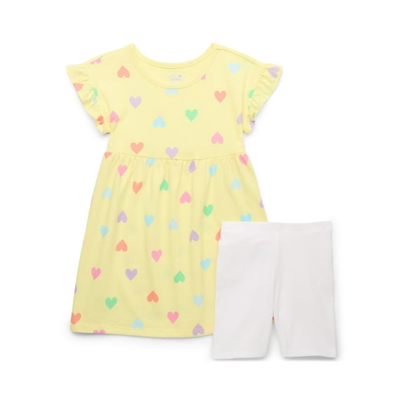 Garanimals Toddler Girl Jersey Dress & Biker Shorts Outfit Set, 2-Piece, Sizes 18M-5T