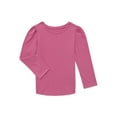 thumbnail image 1 of Garanimals Toddler Girl Long Puff Sleeve Solid T-Shirt, Sizes 18M-5T, 1 of 3