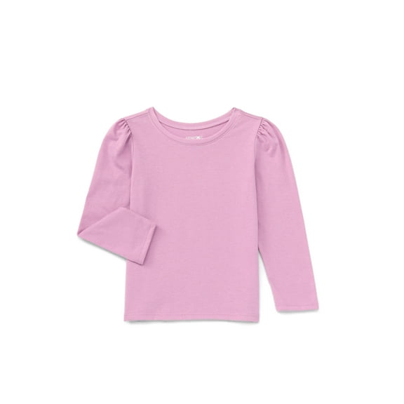 Garanimals Toddler Girl Long Puff Sleeve Solid T-Shirt, Sizes 18M-5T