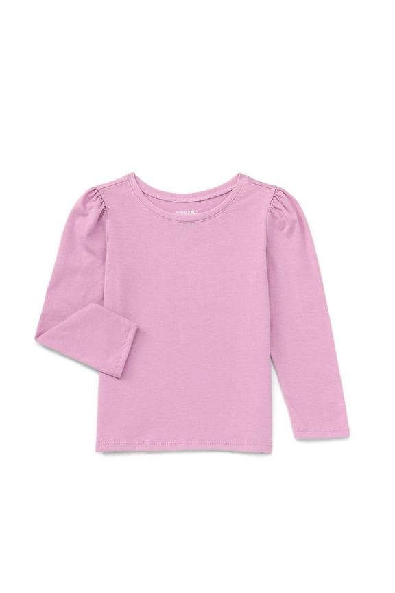Toddler Girl Long Puff Sleeve Solid T-Shirt, Sizes 18M-5T