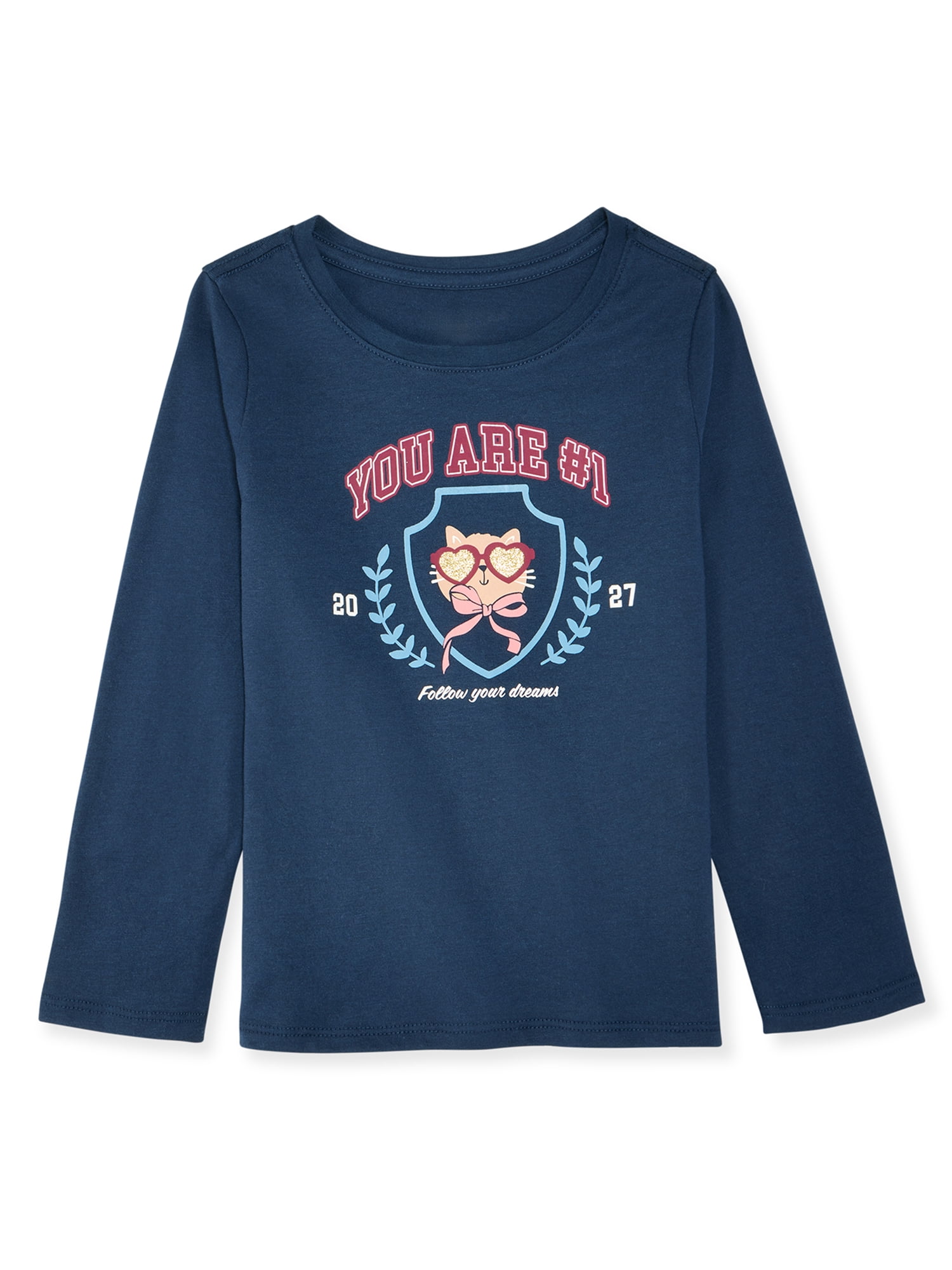 Garanimals Baby & Toddler Girl Long Sleeve Shirts, Single & 3-Pack, Sizes 0-6T