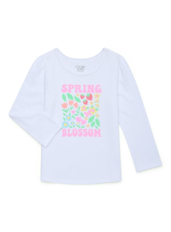 Garanimals Toddler Girl Long Sleeve Graphic T-Shirt, Sizes 18M-5T