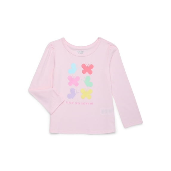 Garanimals Toddler Girl Long Sleeve Graphic T-Shirt, Sizes 18M-5T