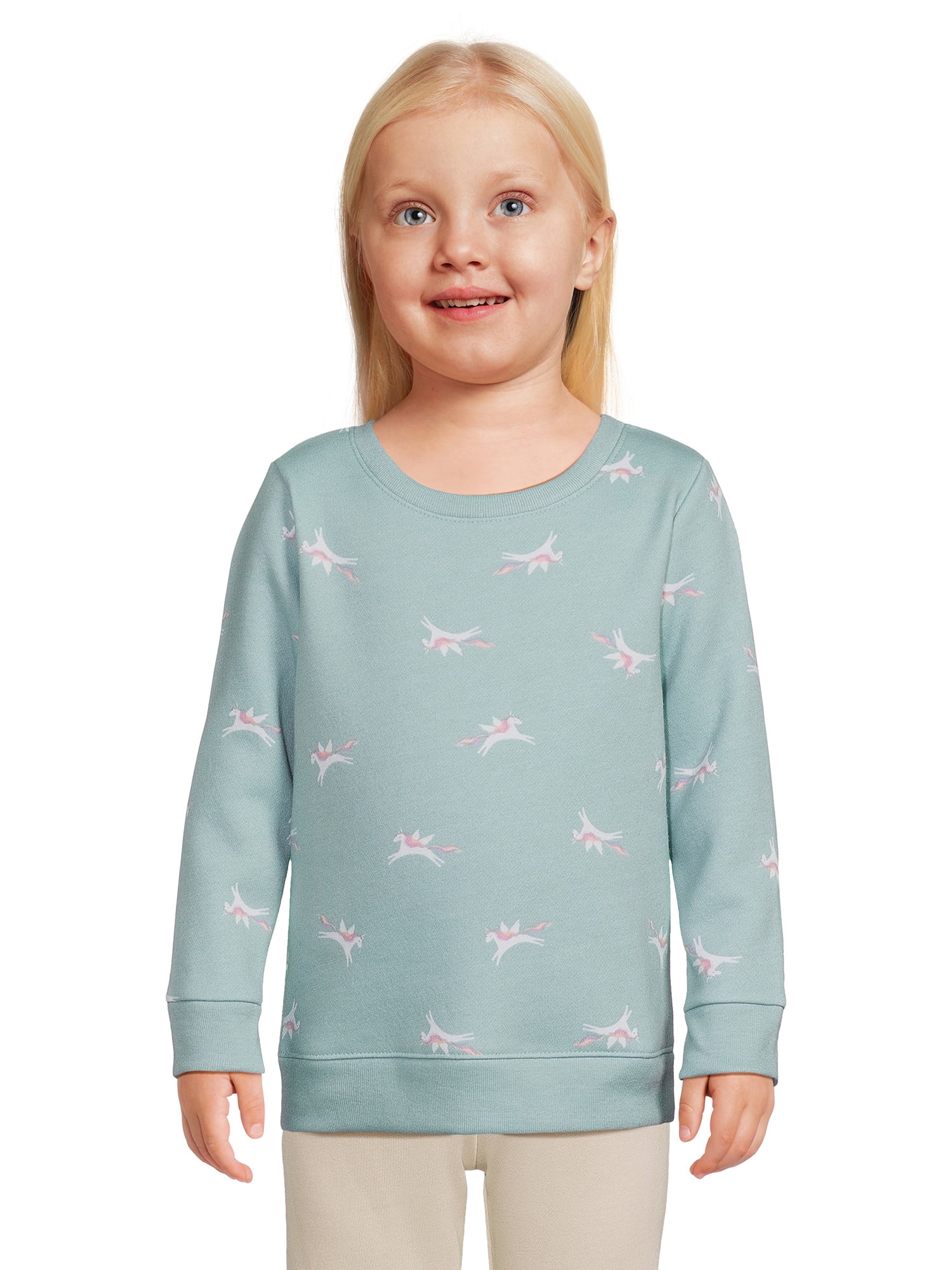 Garanimals Toddler Girl Long Sleeve Print Fleece Sweatshirt, Sizes 2T