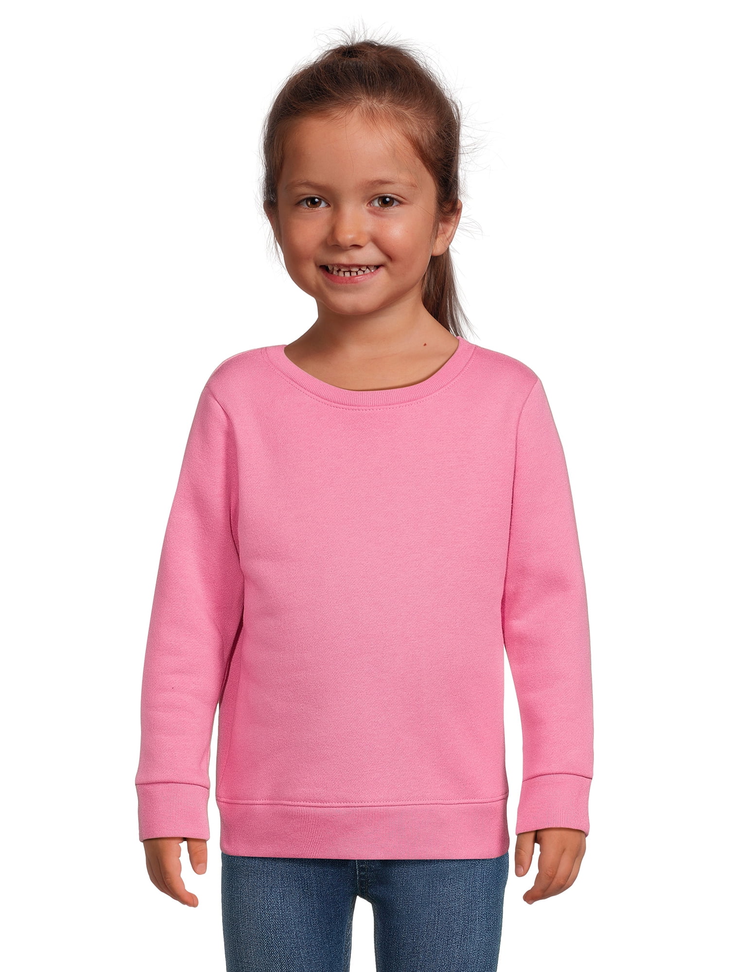 Garanimals Toddler Girl Long Sleeve Solid Fleece Sweatshirt, Sizes 2T ...