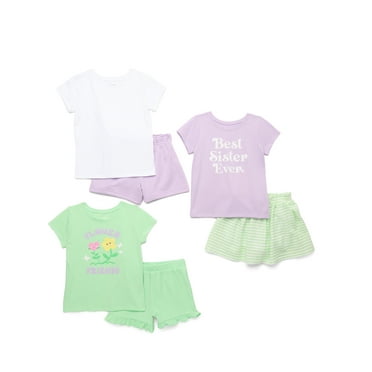 Garanimals Toddler Girl Mix and Match Outfits Kid-Pack, 6-Piece, Sizes 18M-5T