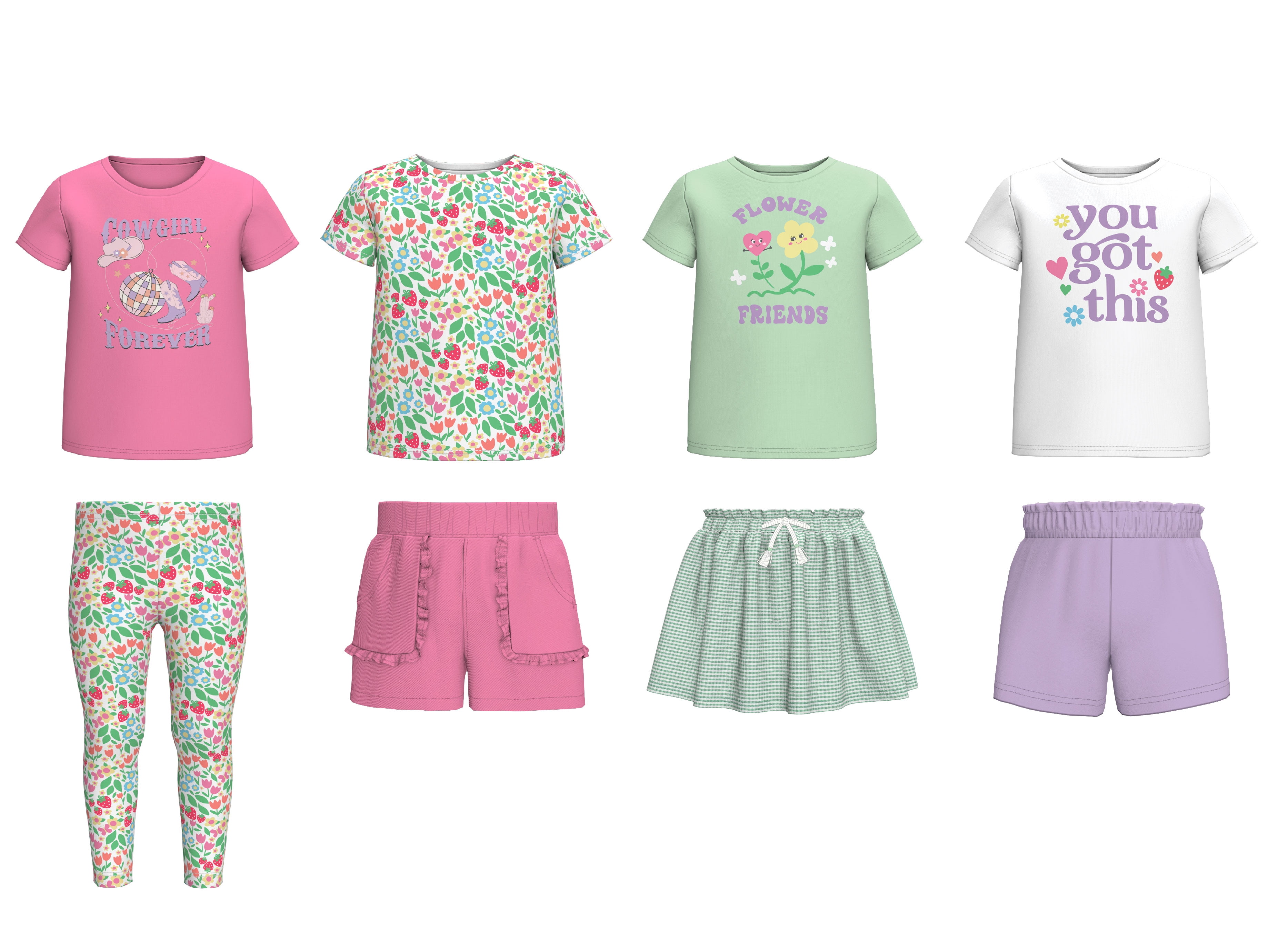 Garanimals Toddler Girl Mix and Match Outfits Kid-Pack, 8-Piece, Sizes 18M-5T
