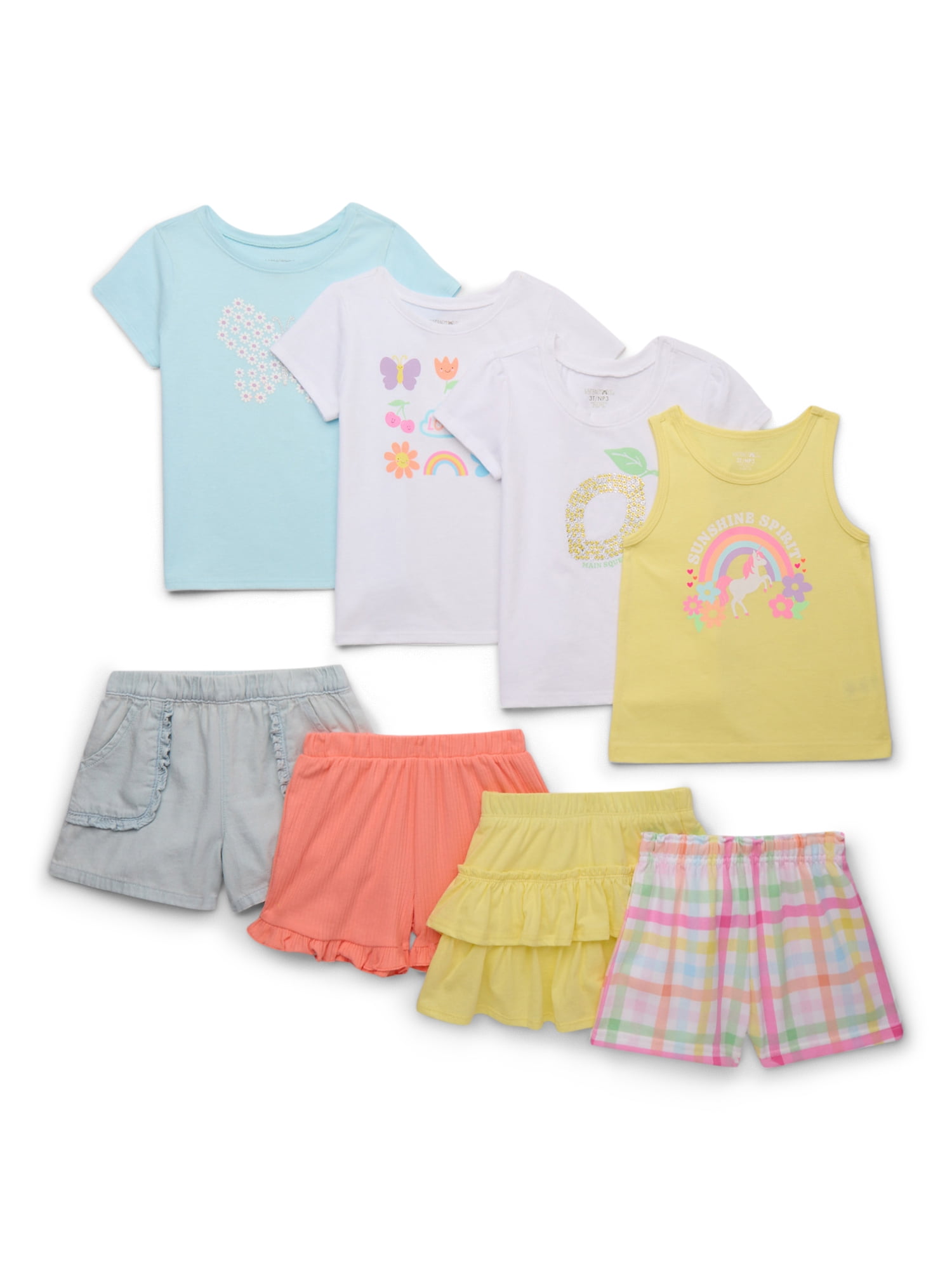 Garanimals Toddler Girl Mix and Match Outfits Kid-Pack, 8-Piece, Sizes 18M-5T