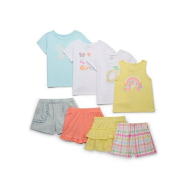Garanimals Toddler Girl Mix and Match Outfits Kid-Pack, 8-Piece, Sizes 18M-5T