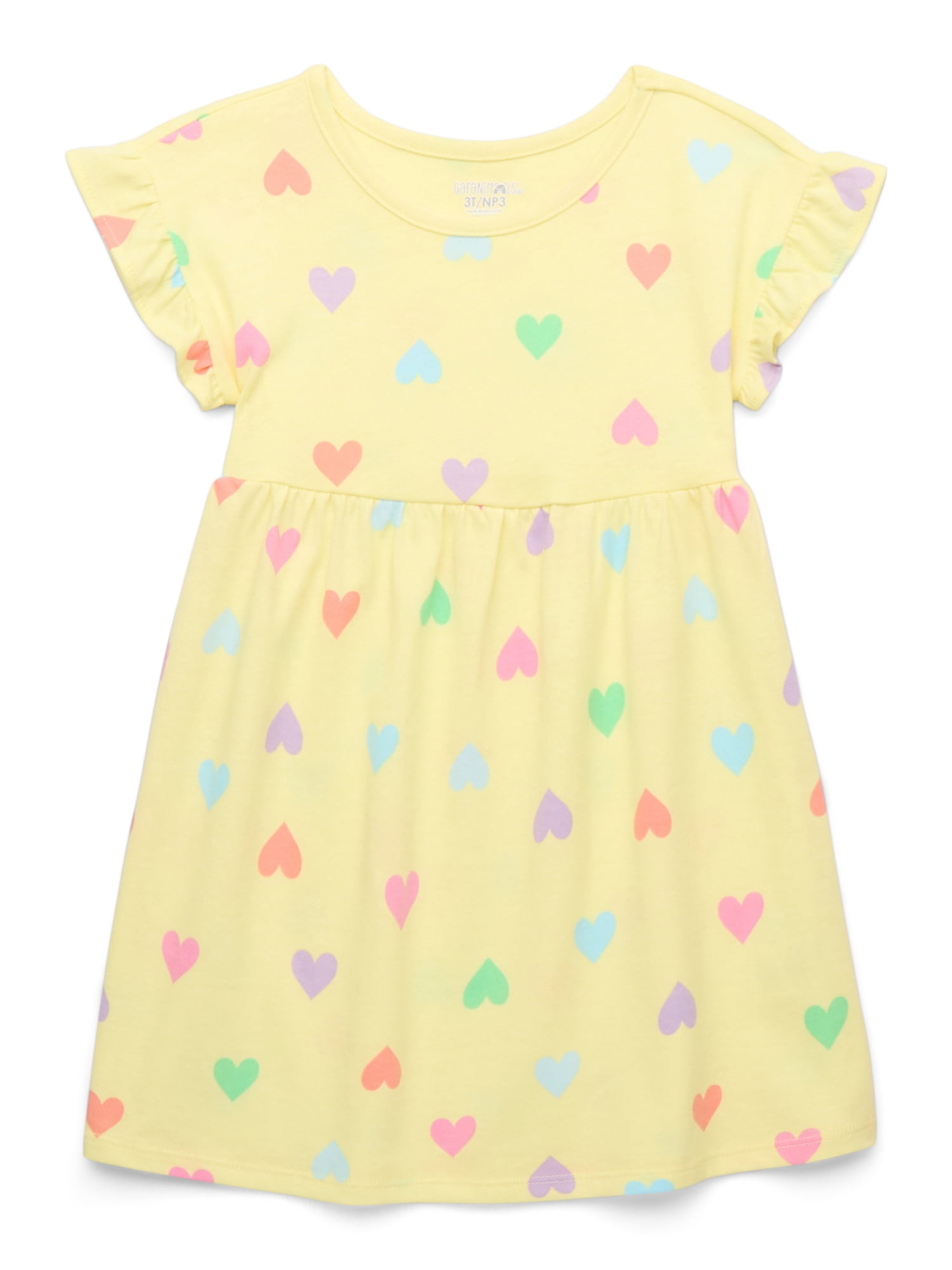 Garanimals Toddler Girl Print Dress with Short Ruffle Sleeves