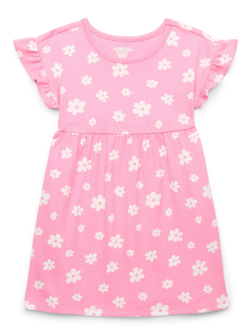 Garanimals Toddler Girl Print Dress with Ruffle Sleeves, Sizes 12M