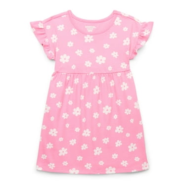 Garanimals Toddler Girl Print Dress with Short Ruffle Sleeves, Sizes 12M-5T