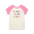 thumbnail image 1 of Garanimals Toddler Girl Raglan Graphic Print T-Shirt, Sizes 18M-5T, 1 of 3