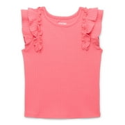 Garanimals Toddler Girl Rib Tee with Flutter Sleeves, Sizes 18M-5T