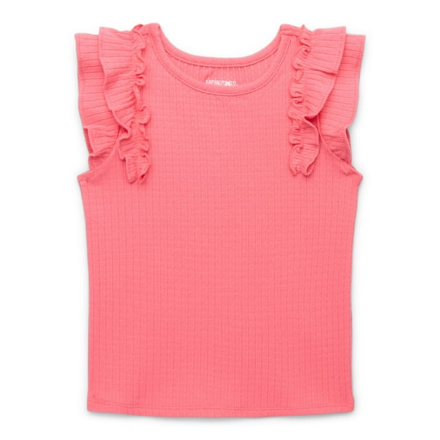 Garanimals Toddler Girl Rib Tee with Flutter Sleeves, Sizes 18M-5T