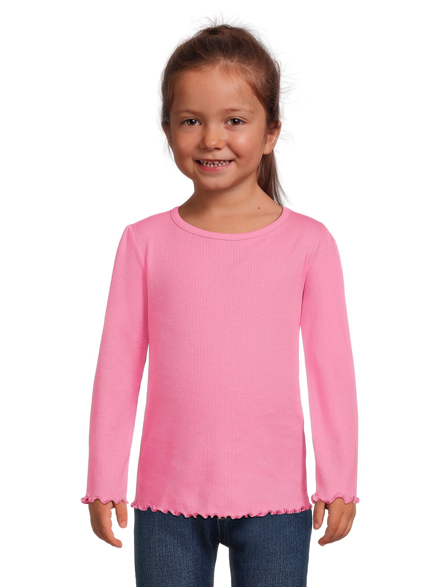 Garanimals Toddler Girl Ribbed Long Sleeve Top, Sizes 12M-5T | T-Shirts