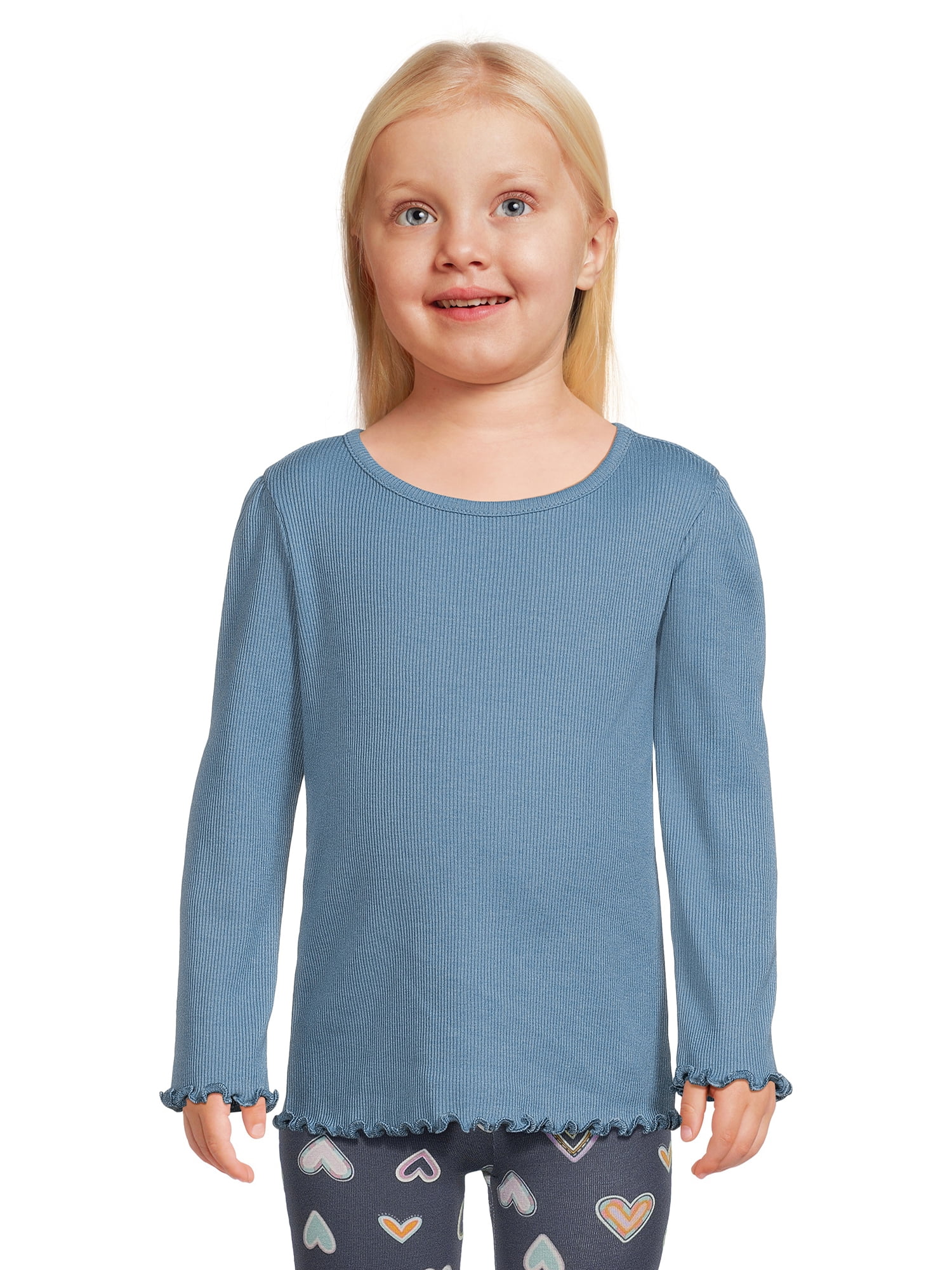 Garanimals Toddler Girl Ribbed Long Sleeve Top, Sizes 12M5T