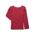 thumbnail image 1 of Garanimals Toddler Girl Ruched Sleeve Ribbed Top, Sizes 18M-5T, 1 of 4