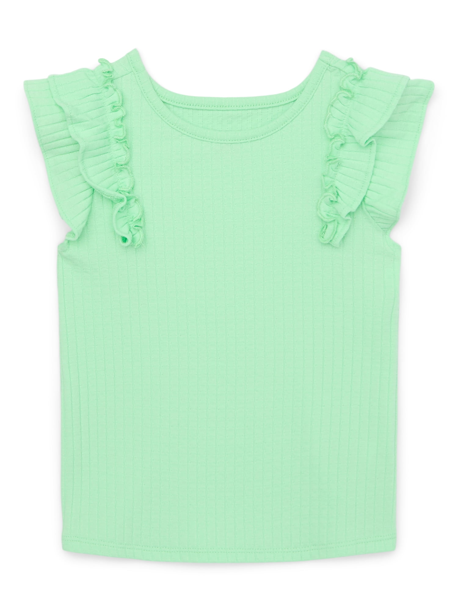 Garanimals Toddler Girl Ruffle Sleeve Rib Top, Sizes 18M-5T - Walmart.com