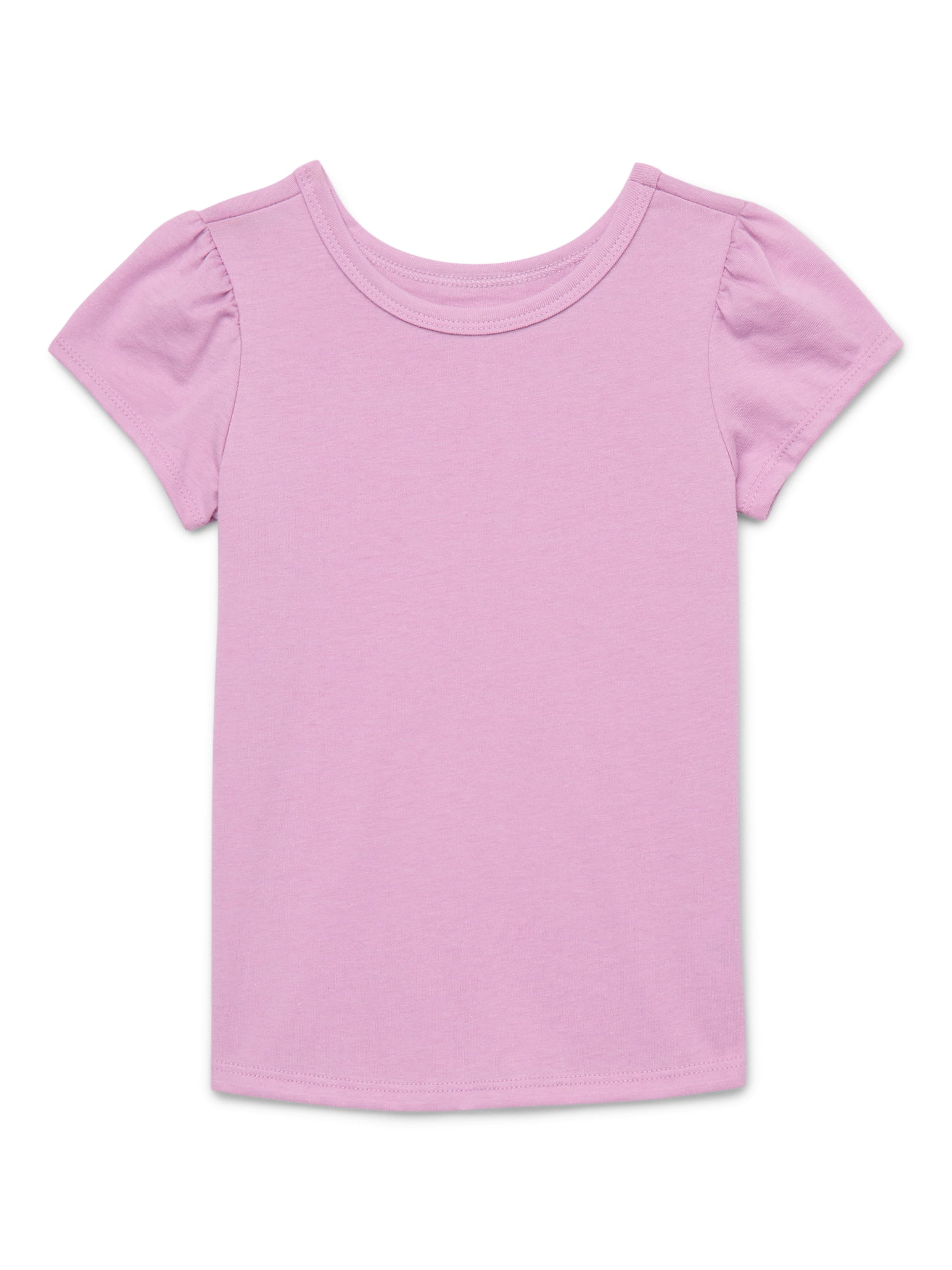 Garanimals Toddler Girl Short Puff Sleeve Solid T-Shirt, Sizes 18M-5T