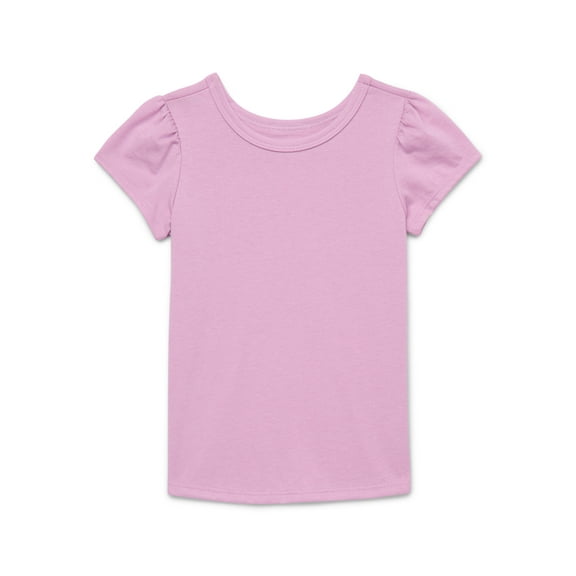 Garanimals Toddler Girl Short Puff Sleeve Solid T-Shirt, Sizes 18M-5T