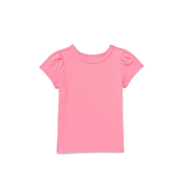 Garanimals Toddler Girl Short Puff Sleeve Solid T-Shirt, Sizes 18M-5T
