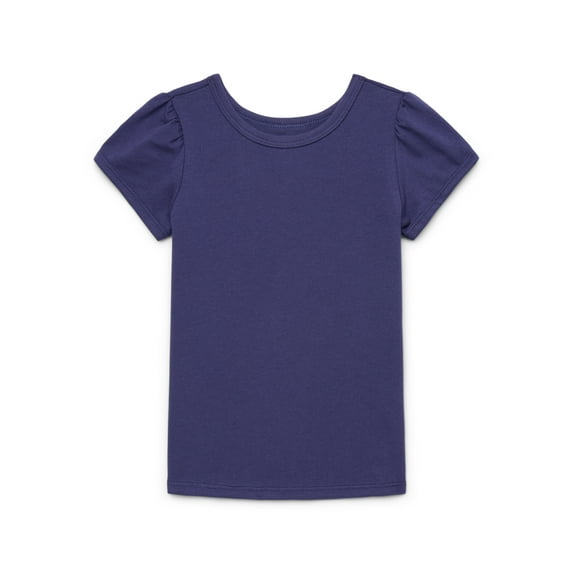 Garanimals Toddler Girl Short Puff Sleeve Solid T-Shirt, Sizes 18M-5T