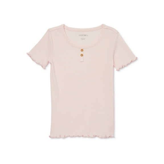 Garanimals Toddler Girl Short Sleeve Rib Henley T-Shirt, Sizes 18M-5T