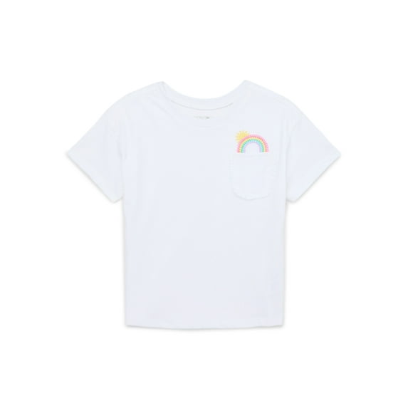 Garanimals Toddler Girl Short Sleeve T-Shirt with Ruffle Pocket, Sizes 18M-5T