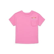 Garanimals Toddler Girl Short Sleeve T-Shirt with Ruffle Pocket, Sizes 18M-5T