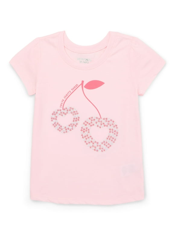 Garanimals Toddler Girl Short Sleeve T-Shirt with Sequin Detail, Sizes 18M-5T