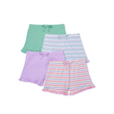 Nivne 3 Pack Toddler Girl Shorts - Athletic Solid Color Shorts For Girls 3T-7T With Elastic Waist
