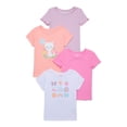 thumbnail image 1 of Garanimals Toddler Girl Assorted T-Shirt Multipack, 4-Pack, Sizes 18M-5T, 1 of 5