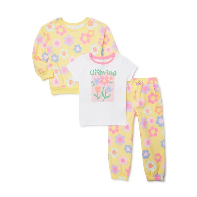 Garanimals Toddler Girls Fleece Outfit Set, 3-Piece, Sizes 18M-5T ...
