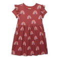 thumbnail image 1 of Garanimals Toddler Girls Flutter Sleeve Print Dress, Sizes 18M-5T, 1 of 3