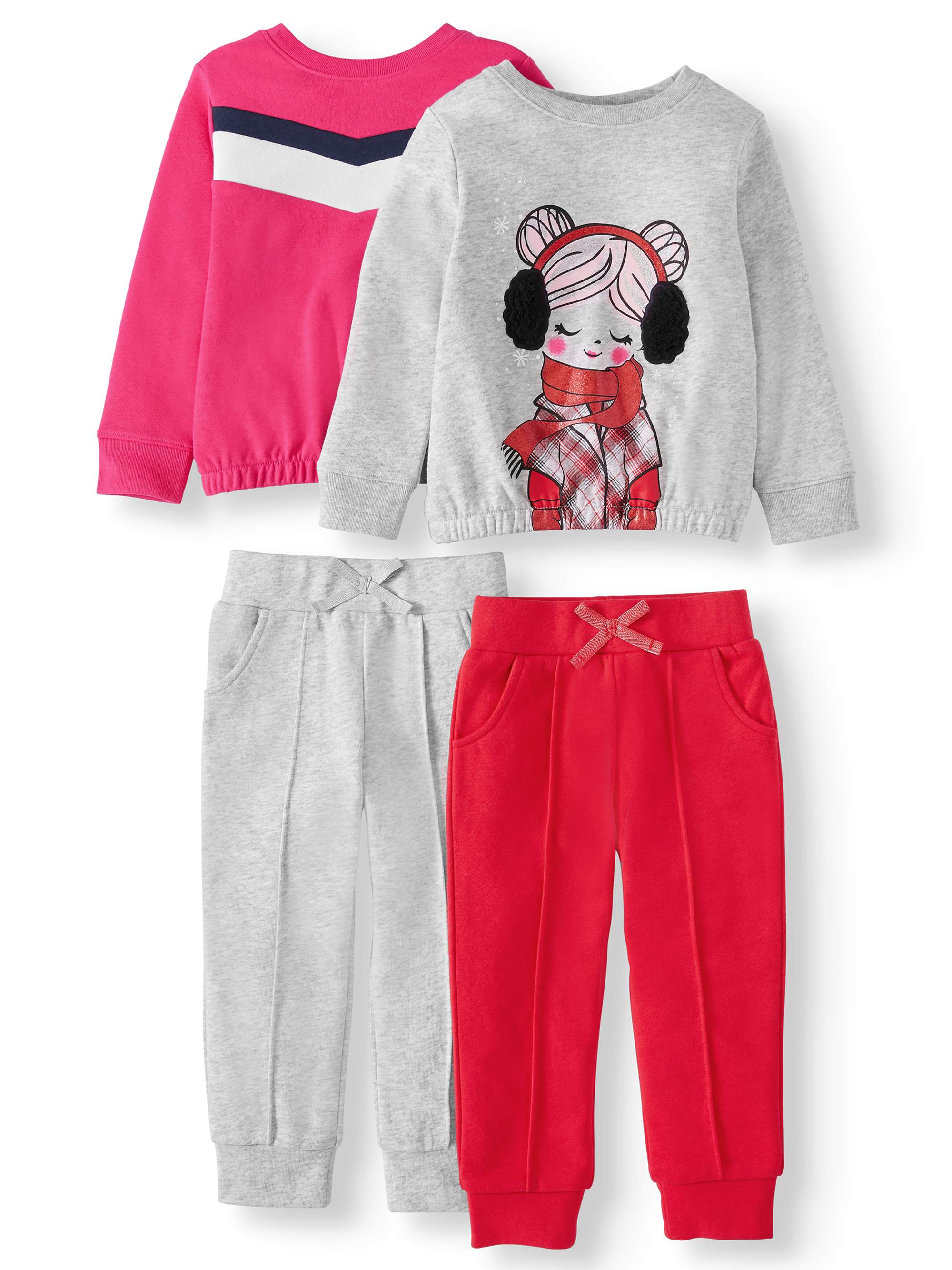 Garanimals Toddler Girls’ French Terry Banded Sweatshirts & Joggers, 4