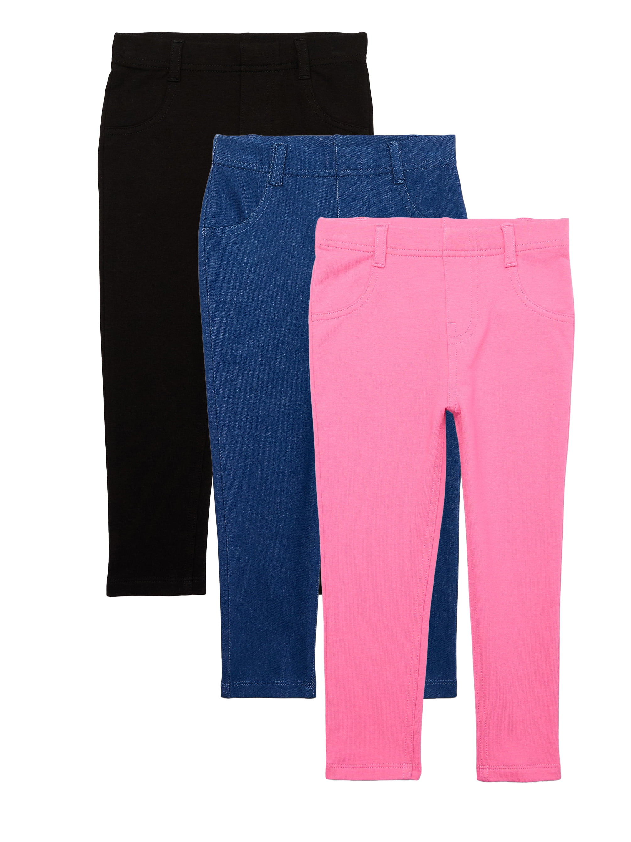 Garanimals Toddler Girls French Terry Jeggings, 3-Pack, Sizes 18M-5T