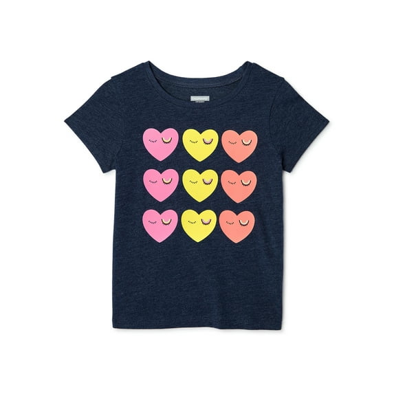 Garanimals Toddler Girls' Heart Rows Short Sleeve T-Shirt