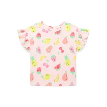 Garanimals Toddler Girls' Print Top with Short Flutter Sleeves, Sizes 18M-5T