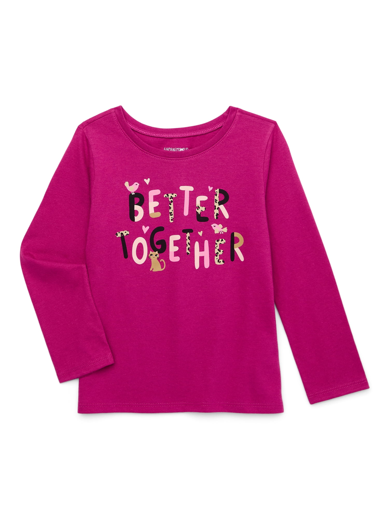 Garanimals Toddler Girls Raglan Tee with Long Sleeves, Sizes Garanimals Toddler Girls Raglan Tee with Long Sleeves, Sizes