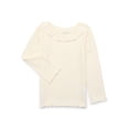 thumbnail image 1 of Garanimals Toddler Girls’ Ribbed Ruffle Neck Top with Long Sleeves, Sizes 18M-5T, 1 of 3