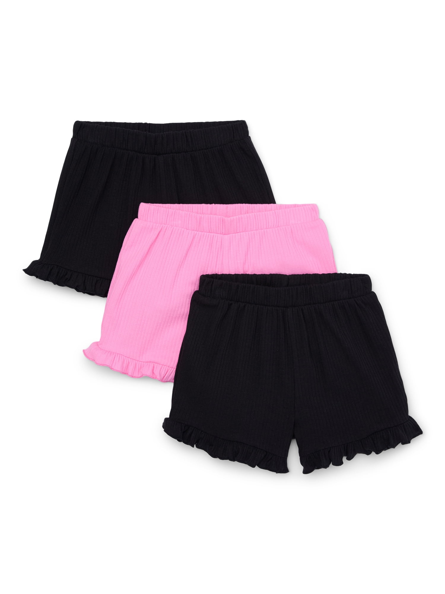 Garanimals Toddler Girl Core Rib Shorts Multipack, 3-Pack, Sizes 18M-5T