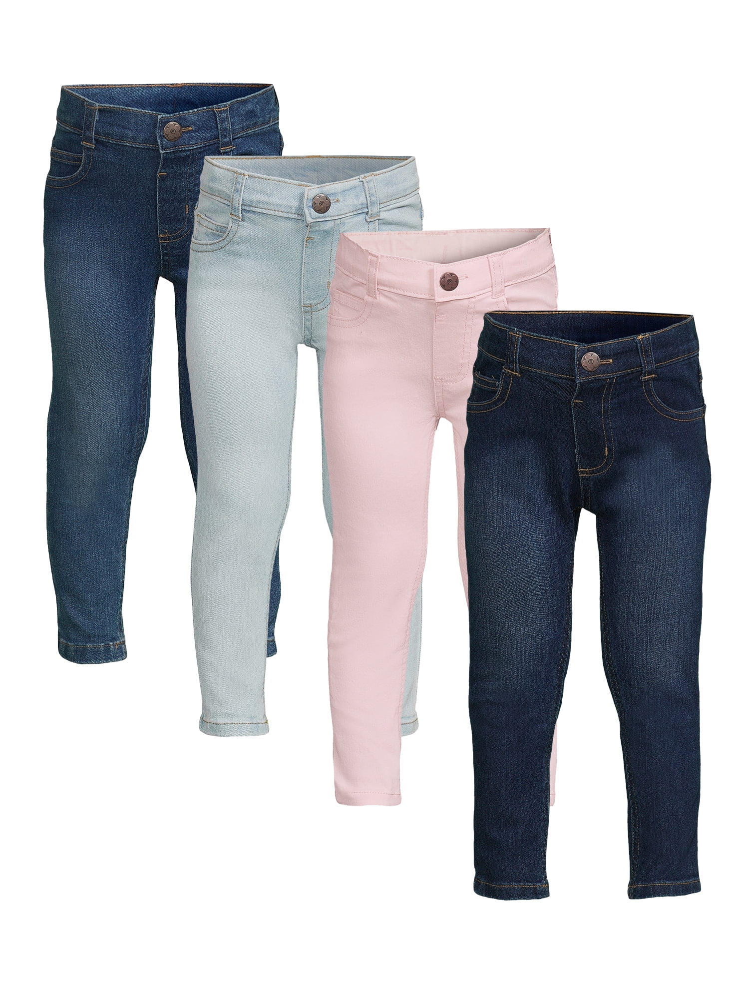 Garanimals Toddler Girls Skinny Jeans and Twill Pants, 4Pack, Sizes