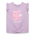 thumbnail image 1 of Garanimals Toddler Girl Flutter Sleeve Tie Front Graphic Tank, Sizes 18M-5T, 1 of 3