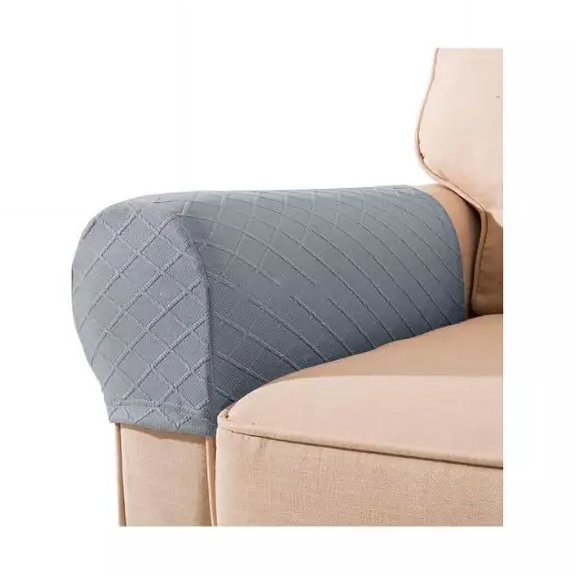 Garayma 2pcs Sofa Armrest Cover Diamond Shaped Lattice Anti-Slip Anti Sofa Arm Protector Cover