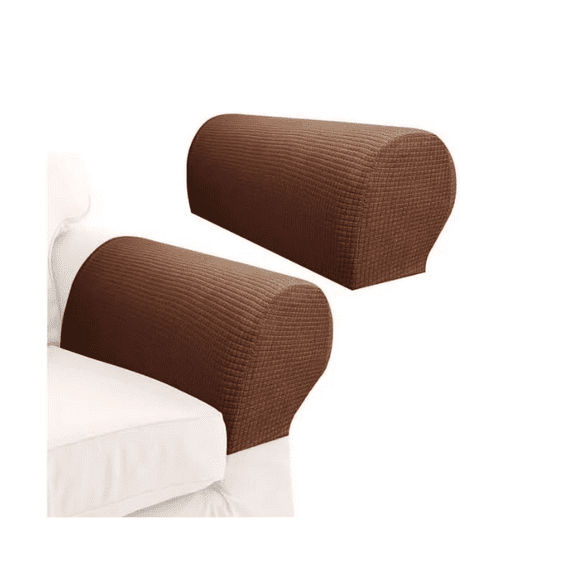 Garayma 2pcs Stretch Armrest Covers Anti-Slip Arm Covers for Chair Sofa Armchair Slipcovers Coffee