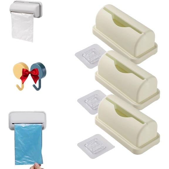 Garbage Bag Dispenser for Inside Trash Can, TrashBag Holder Small Bin Liner Kit Dispenser Garbage Bag Storage Organizer No Punching Required For Home Organization